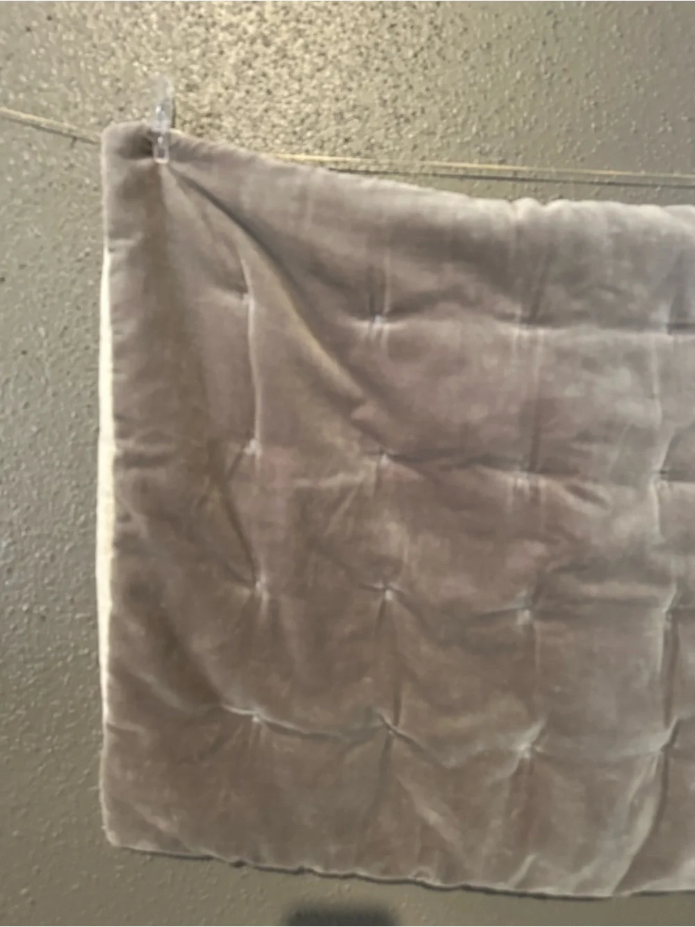 RESTORATION HARDWARE VELVET & LINEN TUFTED SHAM